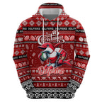 Personalized Dolphins Rugby Xmas Hoodie Australia NRL Mascot