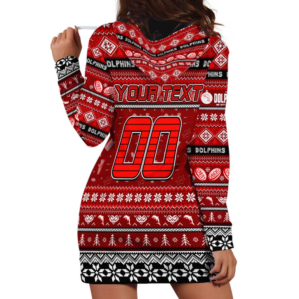 Personalized Dolphins Rugby Xmas Hoodie Dress Australia NRL Mascot