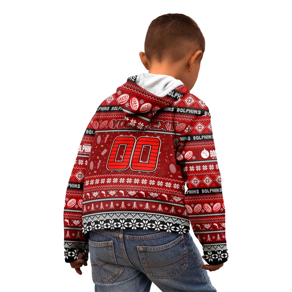 Personalized Dolphins Rugby Xmas Kid Hoodie Australia NRL Mascot
