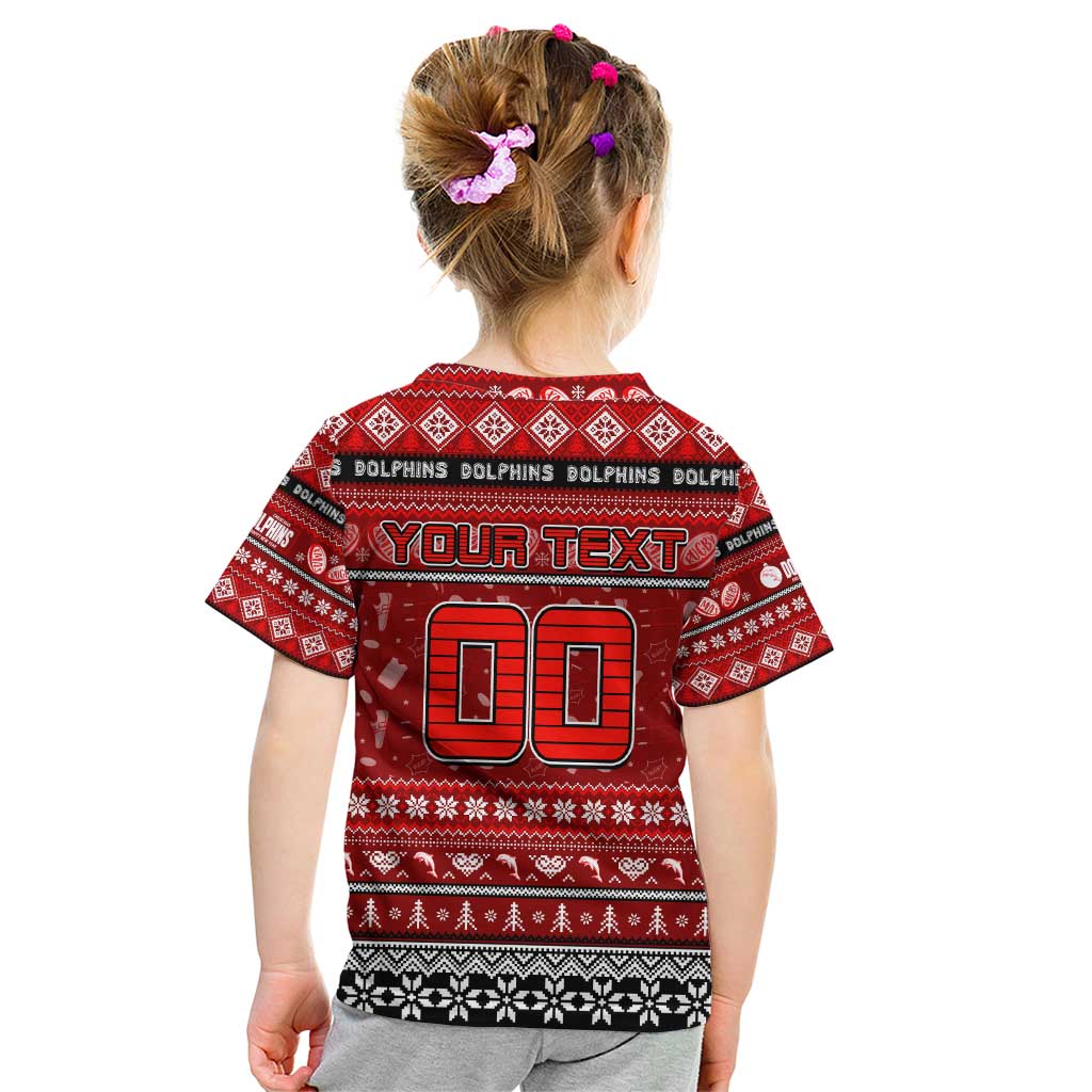 Personalized Dolphins Rugby Xmas Kid T Shirt Australia NRL Mascot