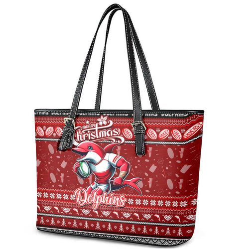 Dolphins Rugby Xmas Leather Tote Bag Australia NRL Mascot