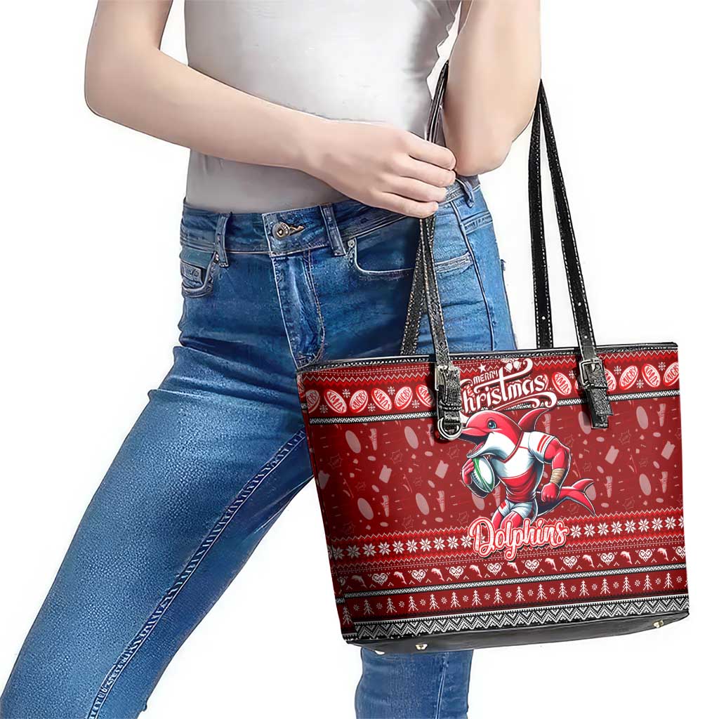 Dolphins Rugby Xmas Leather Tote Bag Australia NRL Mascot