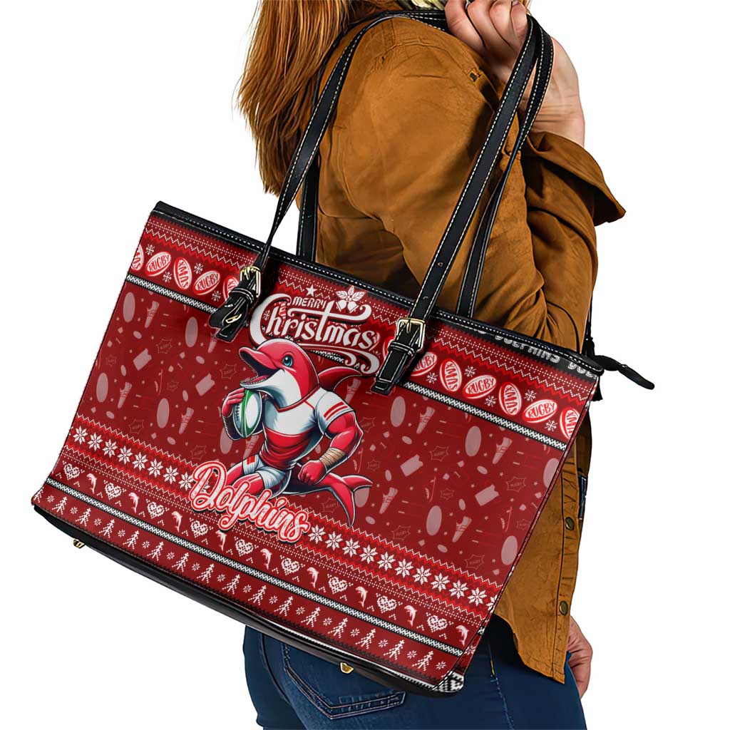 Dolphins Rugby Xmas Leather Tote Bag Australia NRL Mascot