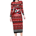 Personalized Dolphins Rugby Xmas Long Sleeve Bodycon Dress Australia NRL Mascot