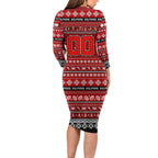 Personalized Dolphins Rugby Xmas Long Sleeve Bodycon Dress Australia NRL Mascot