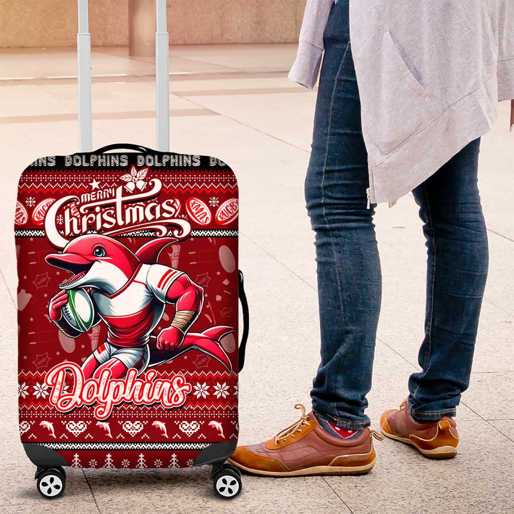 Dolphins Rugby Xmas Luggage Cover Australia NRL Mascot