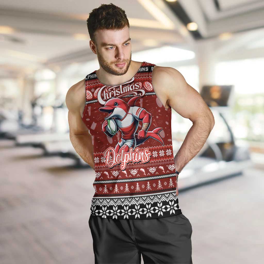 Personalized Dolphins Rugby Xmas Men Tank Top Australia NRL Mascot