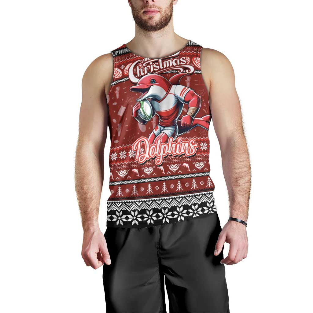 Personalized Dolphins Rugby Xmas Men Tank Top Australia NRL Mascot