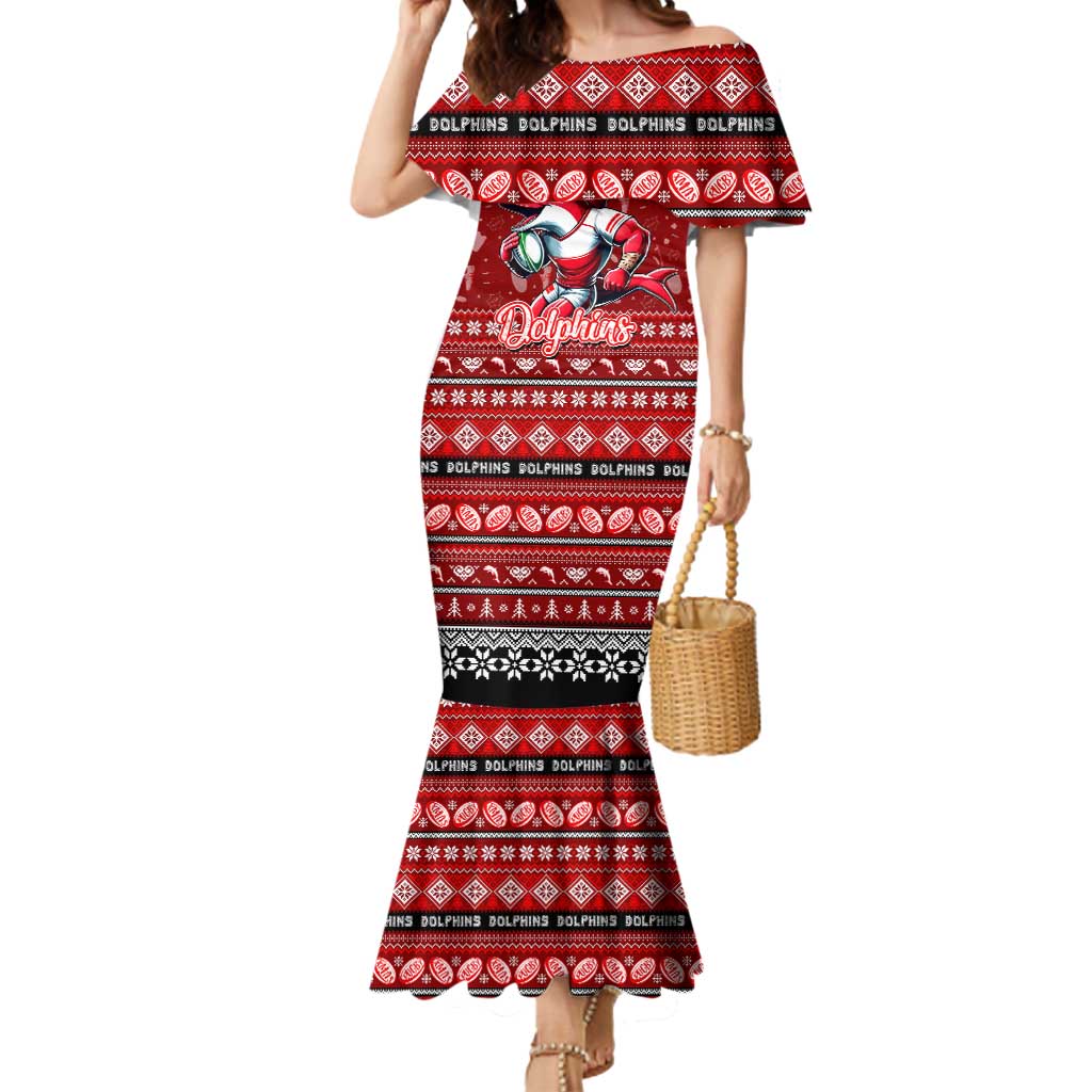 Personalized Dolphins Rugby Xmas Mermaid Dress Australia NRL Mascot