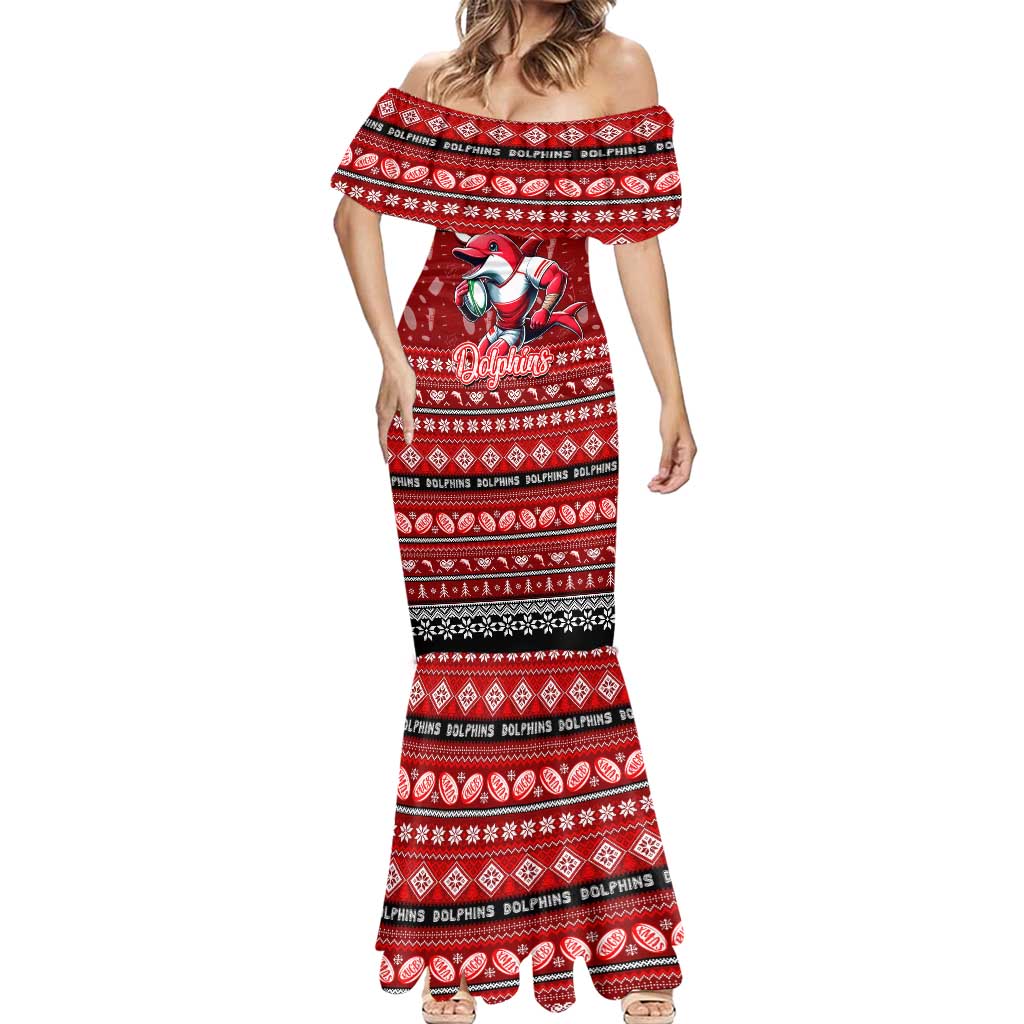 Personalized Dolphins Rugby Xmas Mermaid Dress Australia NRL Mascot