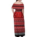 Personalized Dolphins Rugby Xmas Off Shoulder Maxi Dress Australia NRL Mascot
