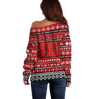 Personalized Dolphins Rugby Xmas Off Shoulder Sweater Australia NRL Mascot