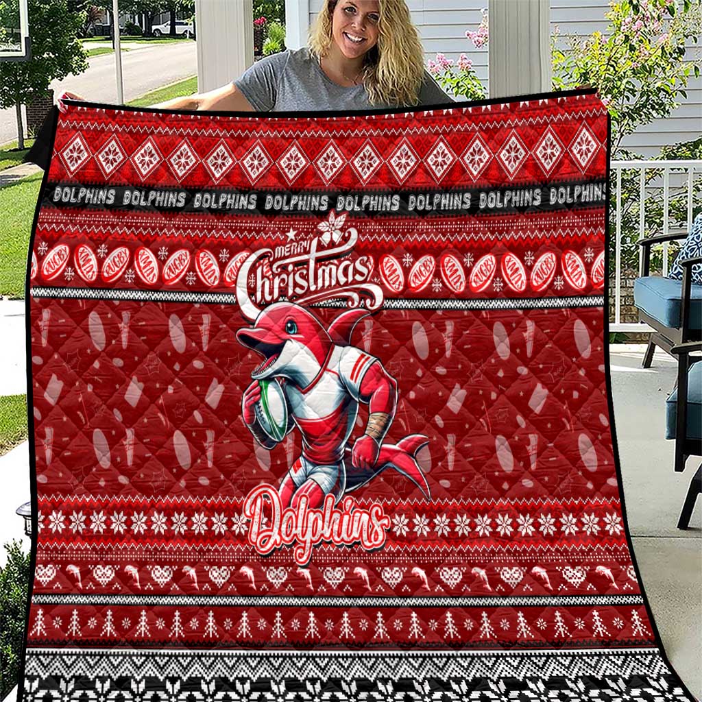 Dolphins Rugby Xmas Quilt Australia NRL Mascot