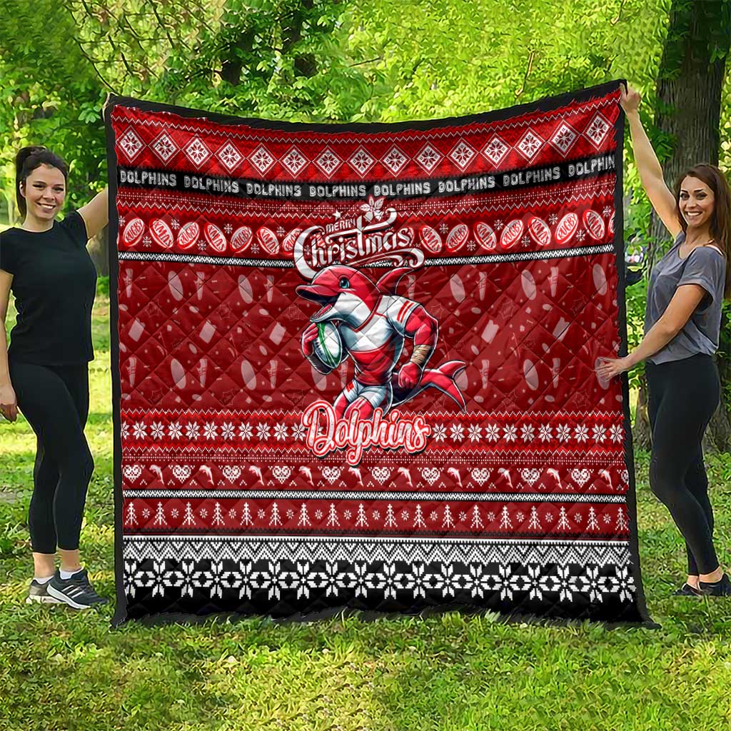 Dolphins Rugby Xmas Quilt Australia NRL Mascot