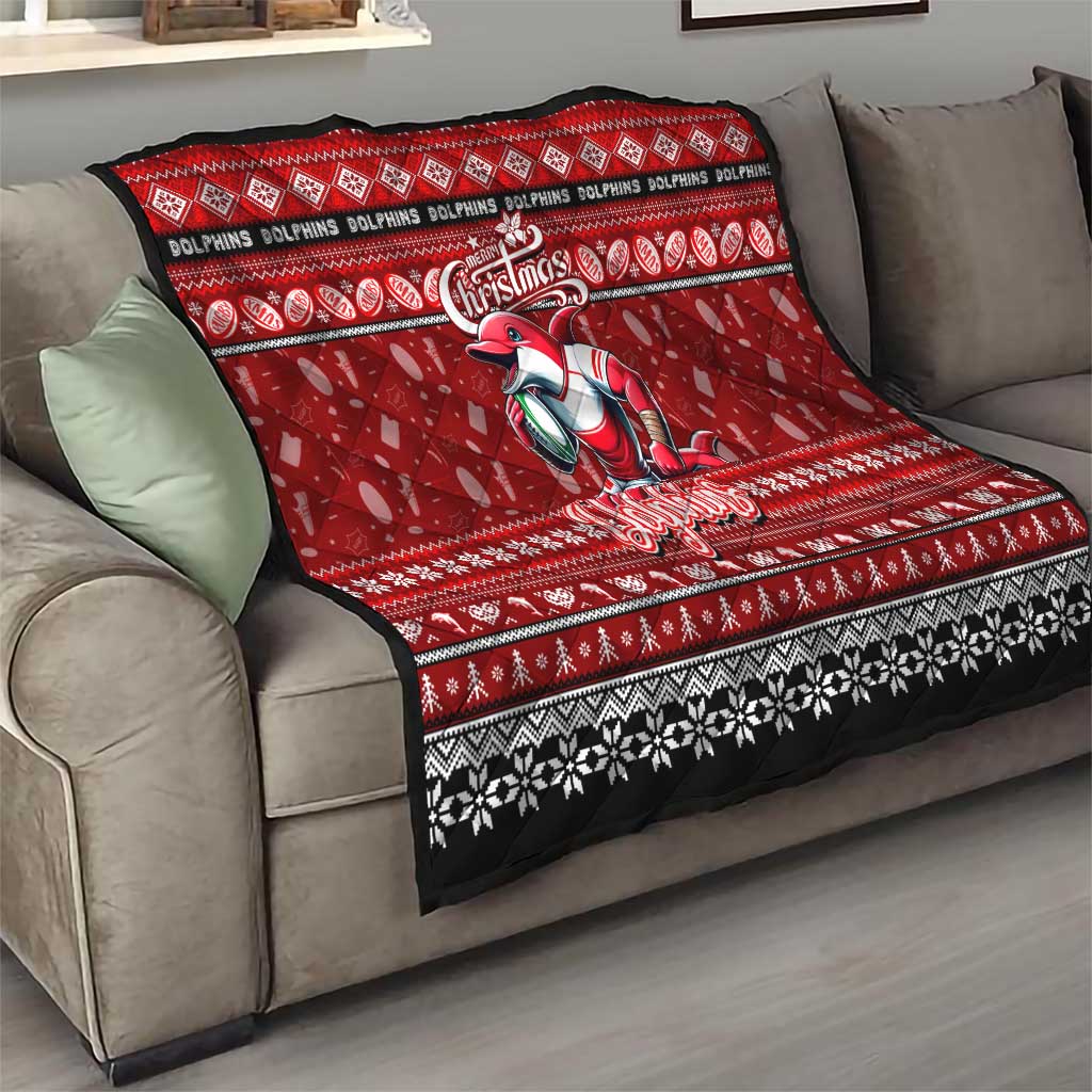 Dolphins Rugby Xmas Quilt Australia NRL Mascot