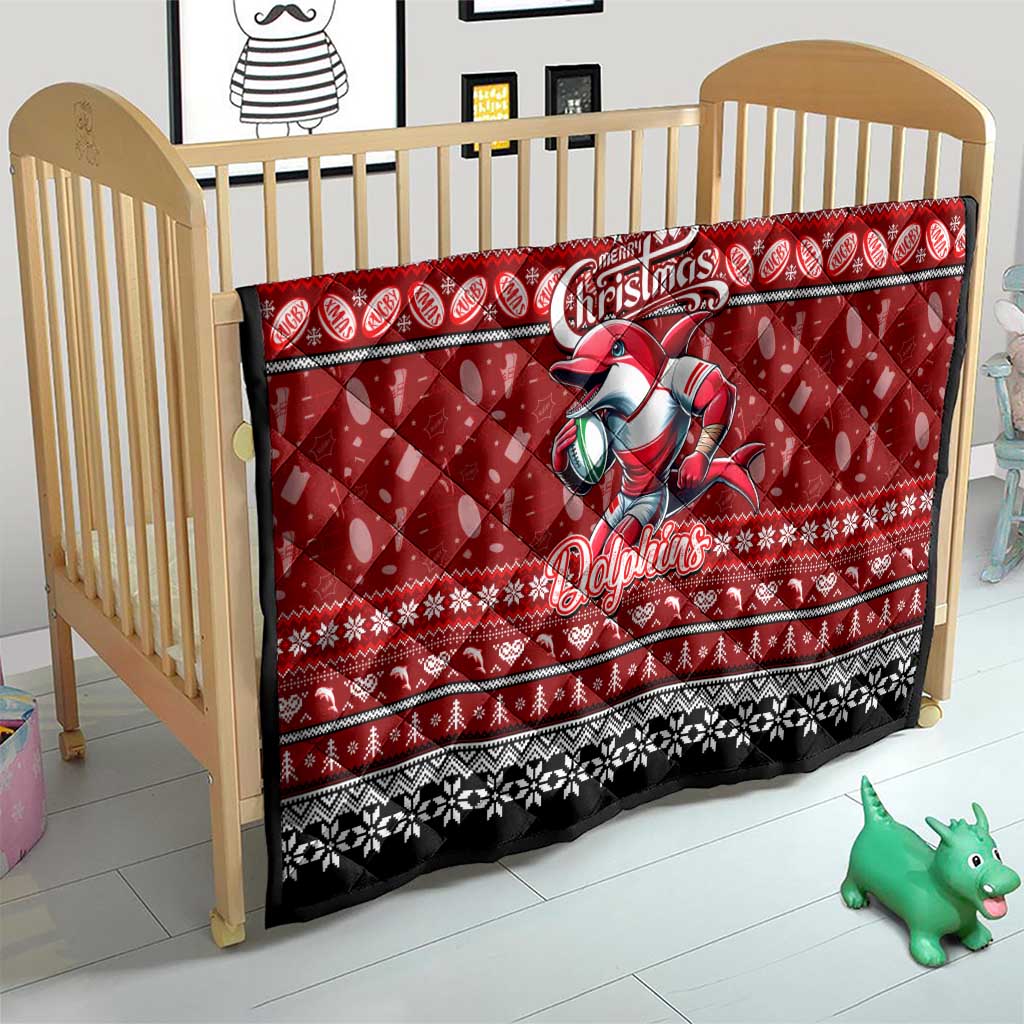 Dolphins Rugby Xmas Quilt Australia NRL Mascot