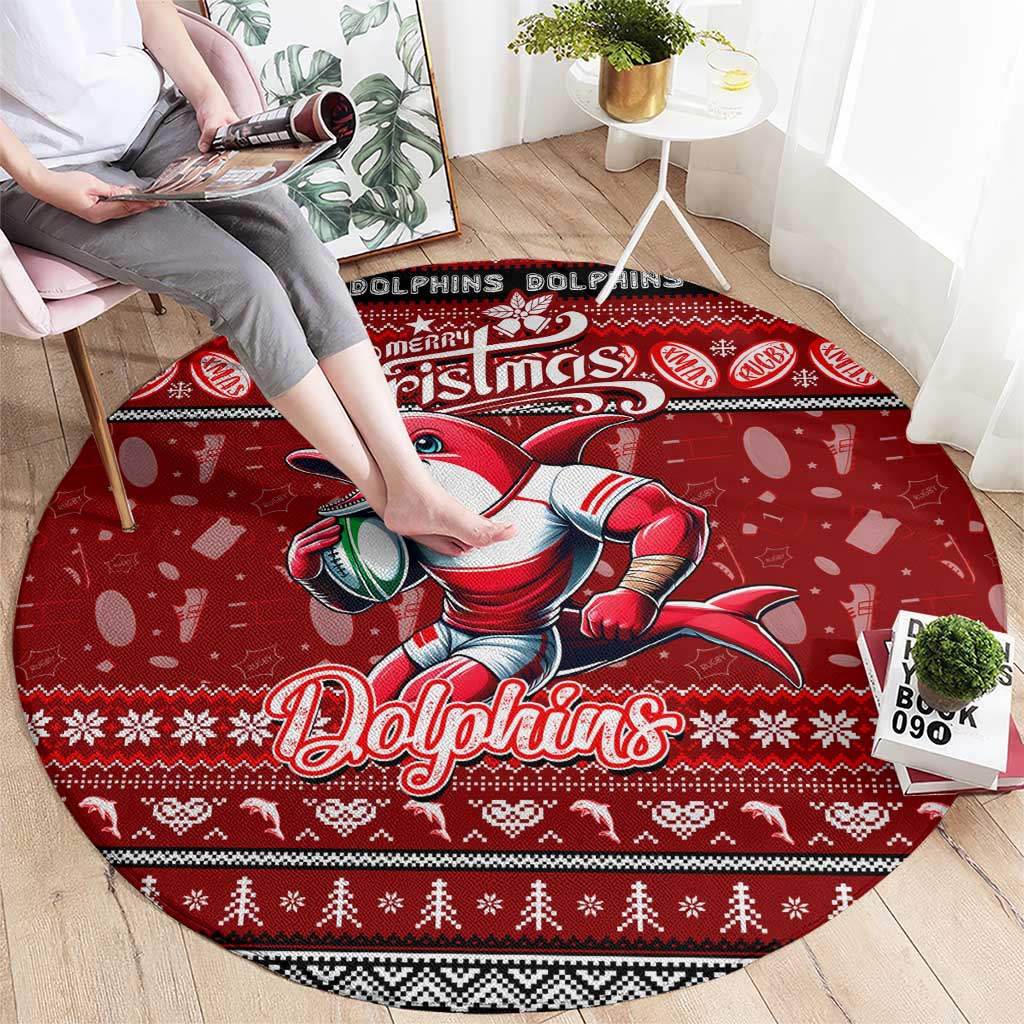 Dolphins Rugby Xmas Round Carpet Australia NRL Mascot