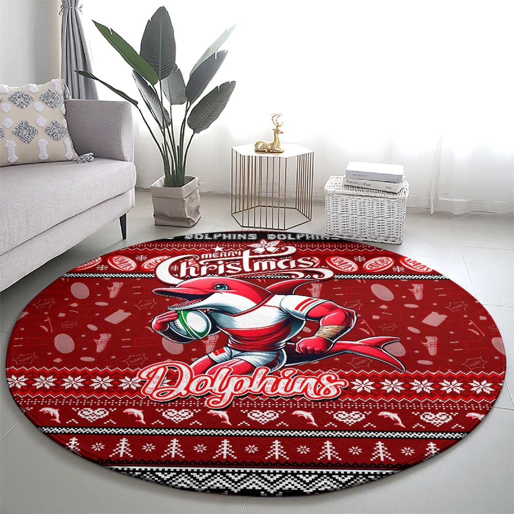 Dolphins Rugby Xmas Round Carpet Australia NRL Mascot