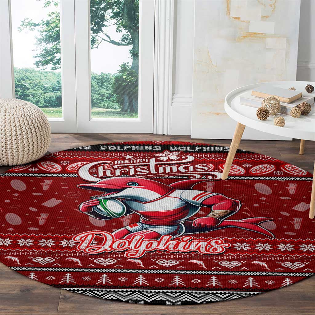 Dolphins Rugby Xmas Round Carpet Australia NRL Mascot