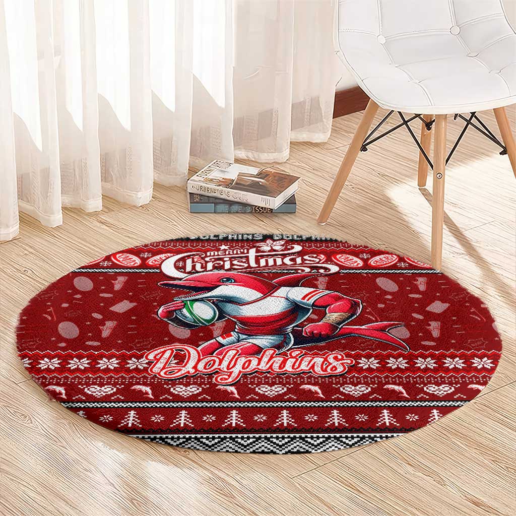 Dolphins Rugby Xmas Round Carpet Australia NRL Mascot