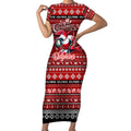 Personalized Dolphins Rugby Xmas Short Sleeve Bodycon Dress Australia NRL Mascot