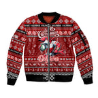 Personalized Dolphins Rugby Xmas Sleeve Zip Bomber Jacket Australia NRL Mascot