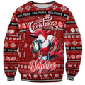 Personalized Dolphins Rugby Xmas Sweatshirt Australia NRL Mascot