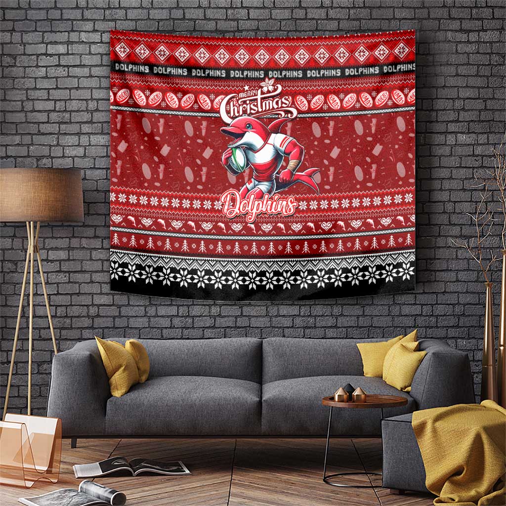 Dolphins Rugby Xmas Tapestry Australia NRL Mascot