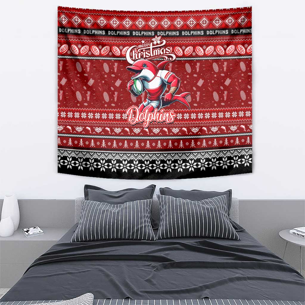 Dolphins Rugby Xmas Tapestry Australia NRL Mascot