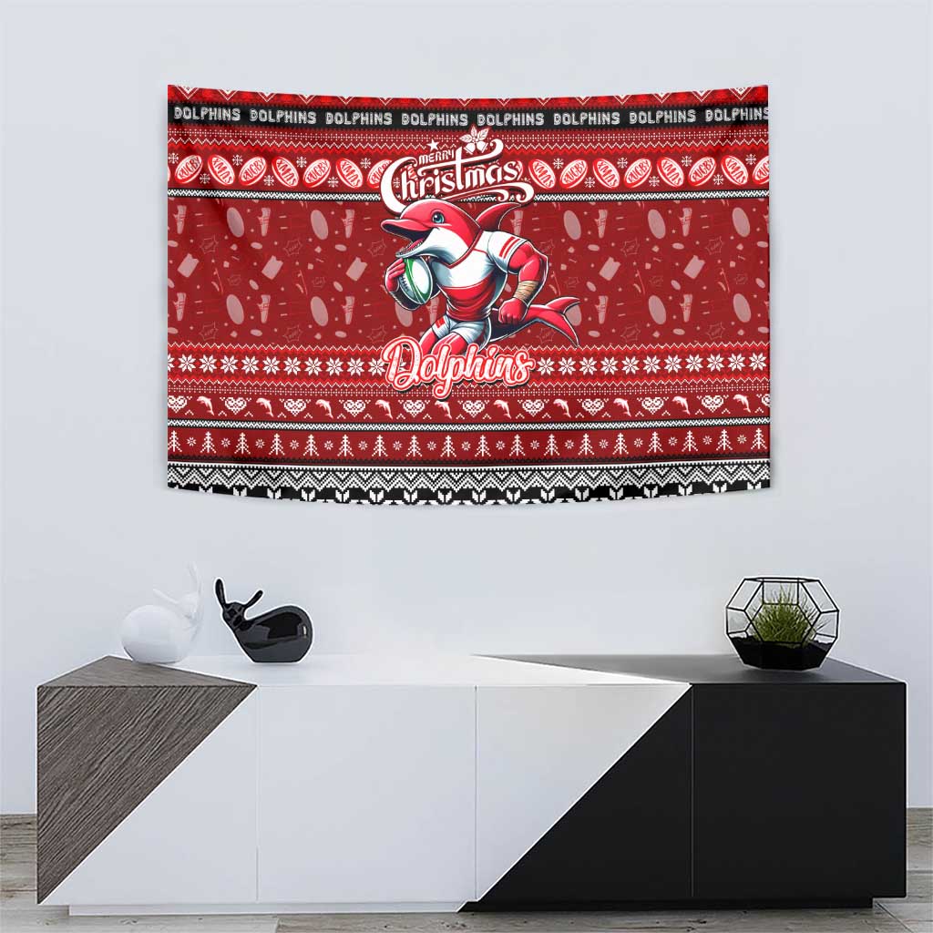Dolphins Rugby Xmas Tapestry Australia NRL Mascot
