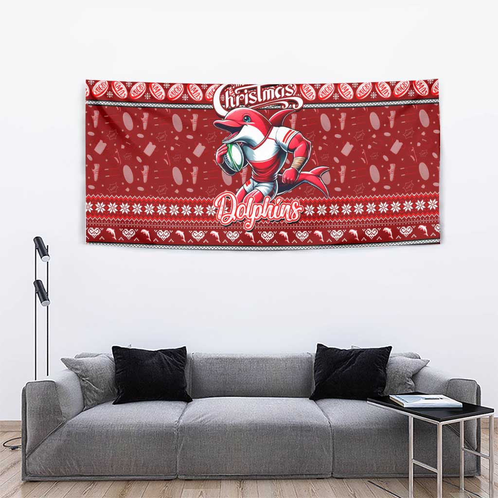 Dolphins Rugby Xmas Tapestry Australia NRL Mascot