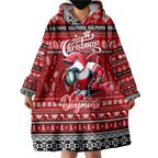 Personalized Dolphins Rugby Xmas Wearable Blanket Hoodie Australia NRL Mascot