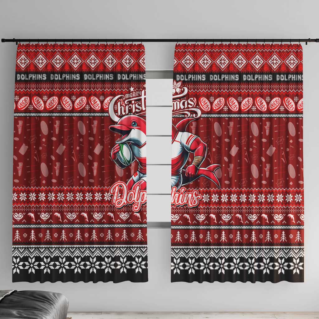 Dolphins Rugby Xmas Window Curtain Australia NRL Mascot