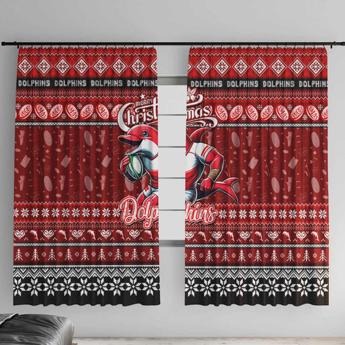 Dolphins Rugby Xmas Window Curtain Australia NRL Mascot