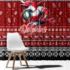 Dolphins Rugby Xmas Window Curtain Australia NRL Mascot