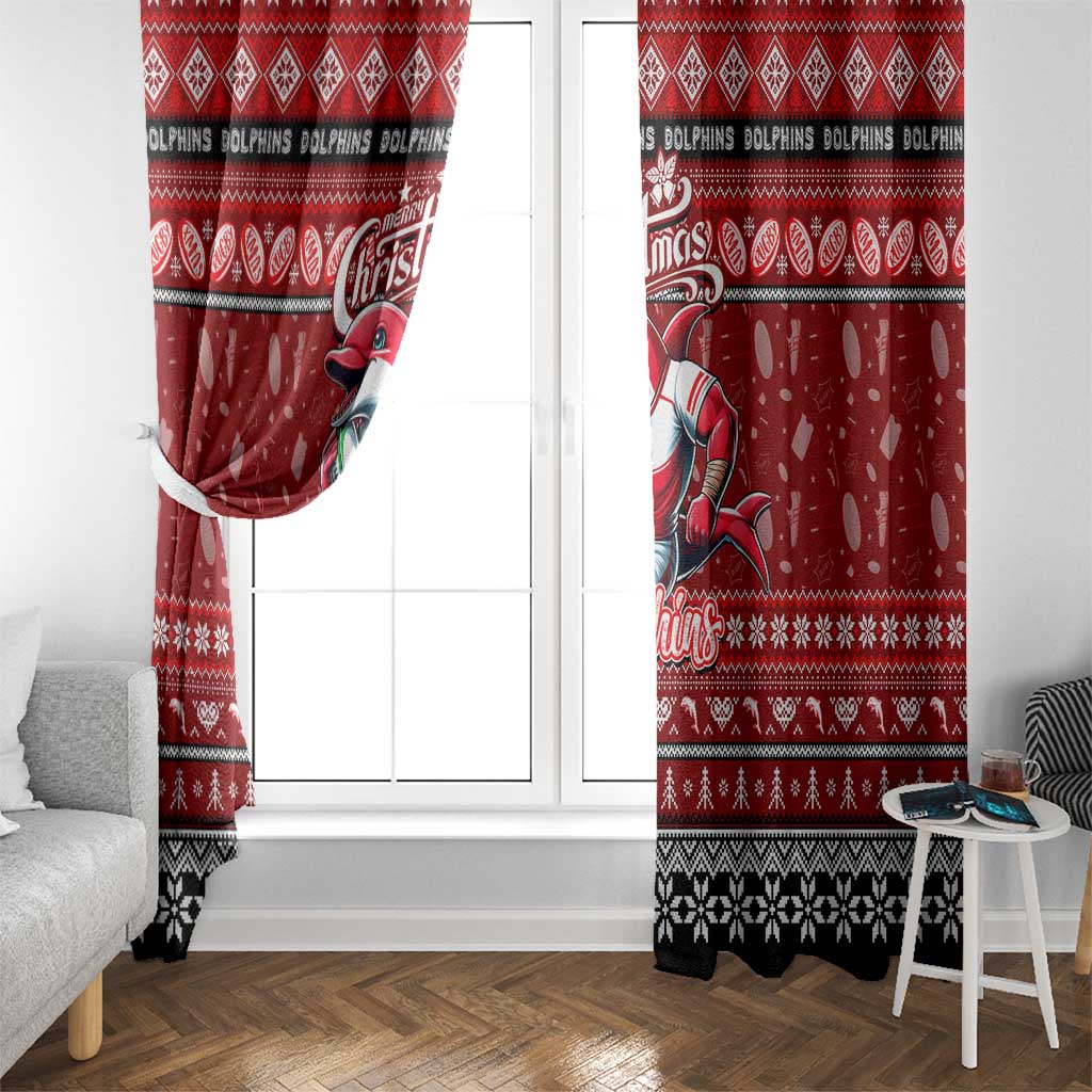 Dolphins Rugby Xmas Window Curtain Australia NRL Mascot
