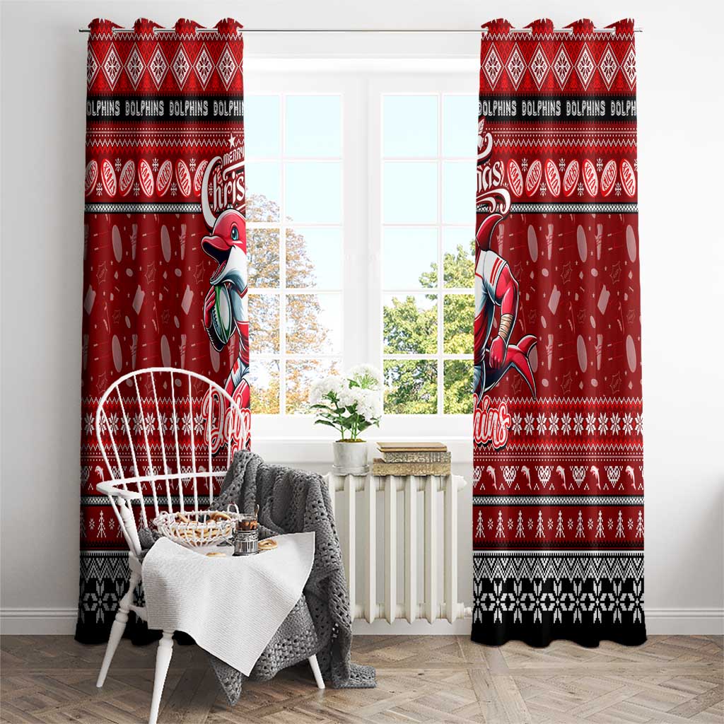 Dolphins Rugby Xmas Window Curtain Australia NRL Mascot