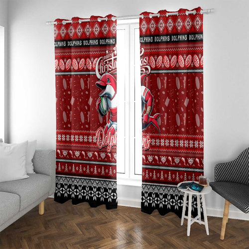 Dolphins Rugby Xmas Window Curtain Australia NRL Mascot