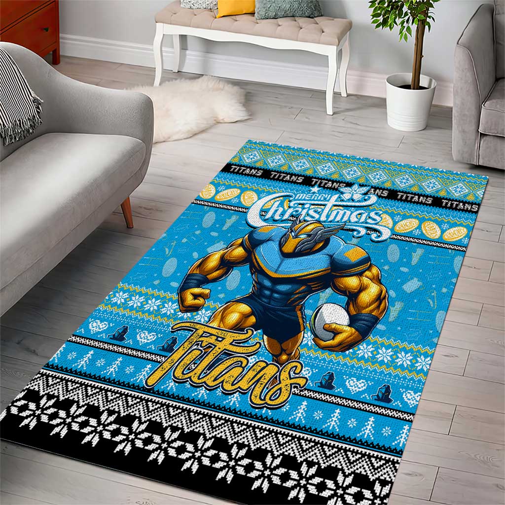 Titans Rugby Xmas Area Rug Australia NRL Mascot