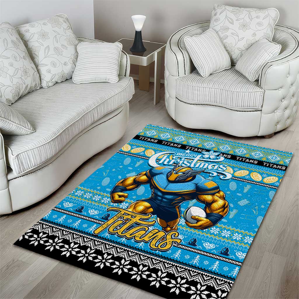 Titans Rugby Xmas Area Rug Australia NRL Mascot