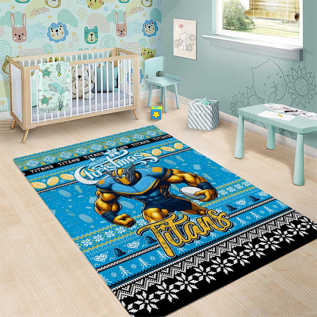 Titans Rugby Xmas Area Rug Australia NRL Mascot