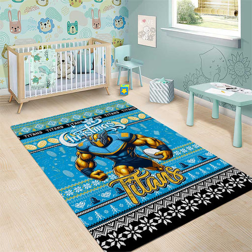 Titans Rugby Xmas Area Rug Australia NRL Mascot