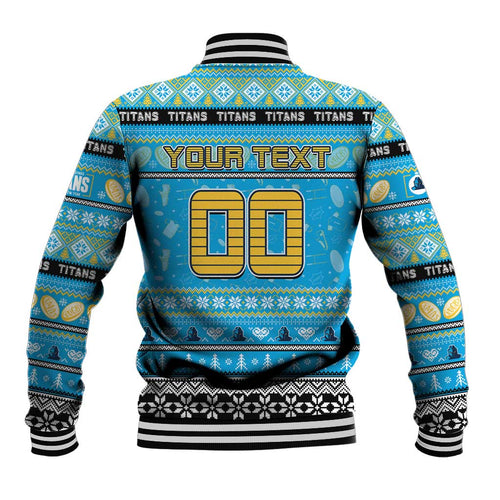 Personalized Titans Rugby Xmas Baseball Jacket Australia NRL Mascot
