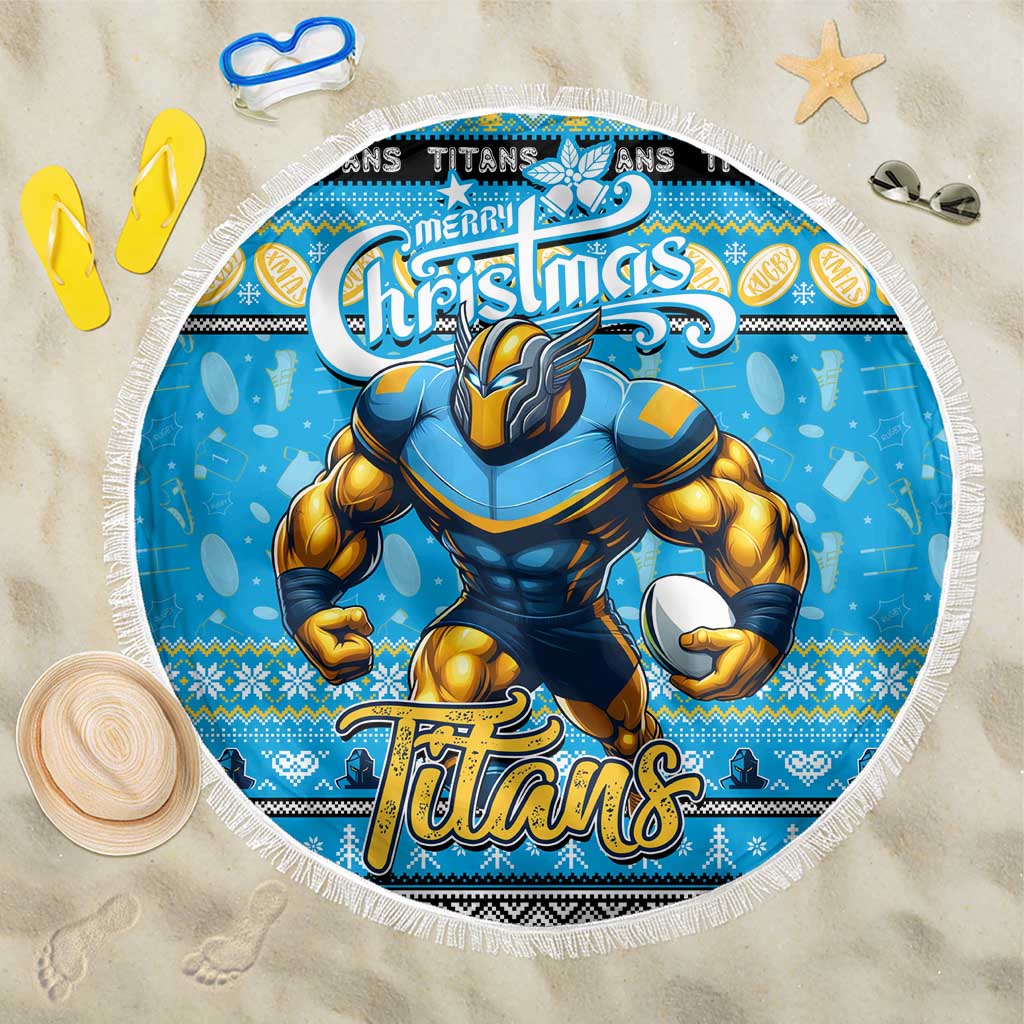 Titans Rugby Xmas Beach Blanket Australia NRL Mascot