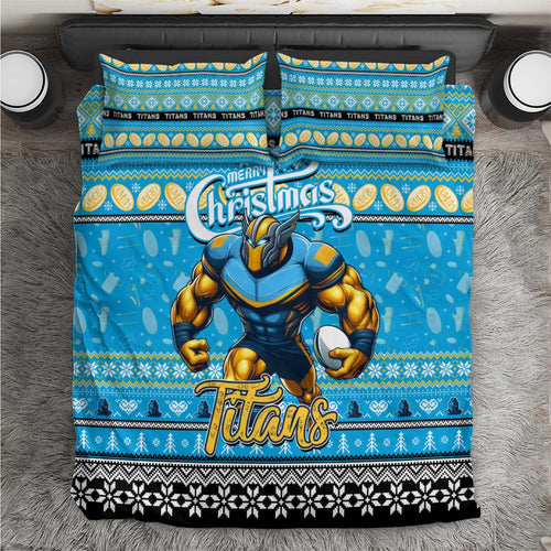Titans Rugby Xmas Bedding Set Australia NRL Mascot