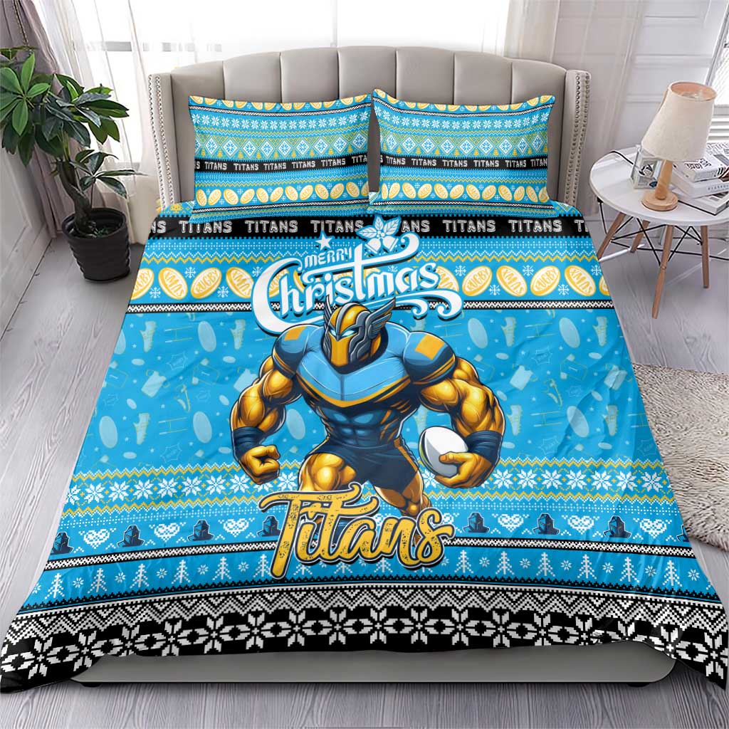 Titans Rugby Xmas Bedding Set Australia NRL Mascot