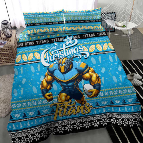Titans Rugby Xmas Bedding Set Australia NRL Mascot