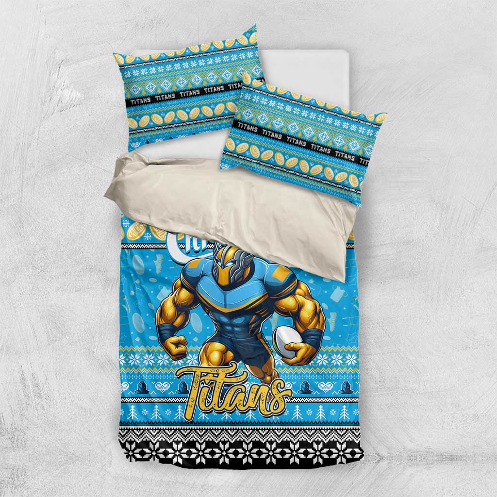 Titans Rugby Xmas Bedding Set Australia NRL Mascot
