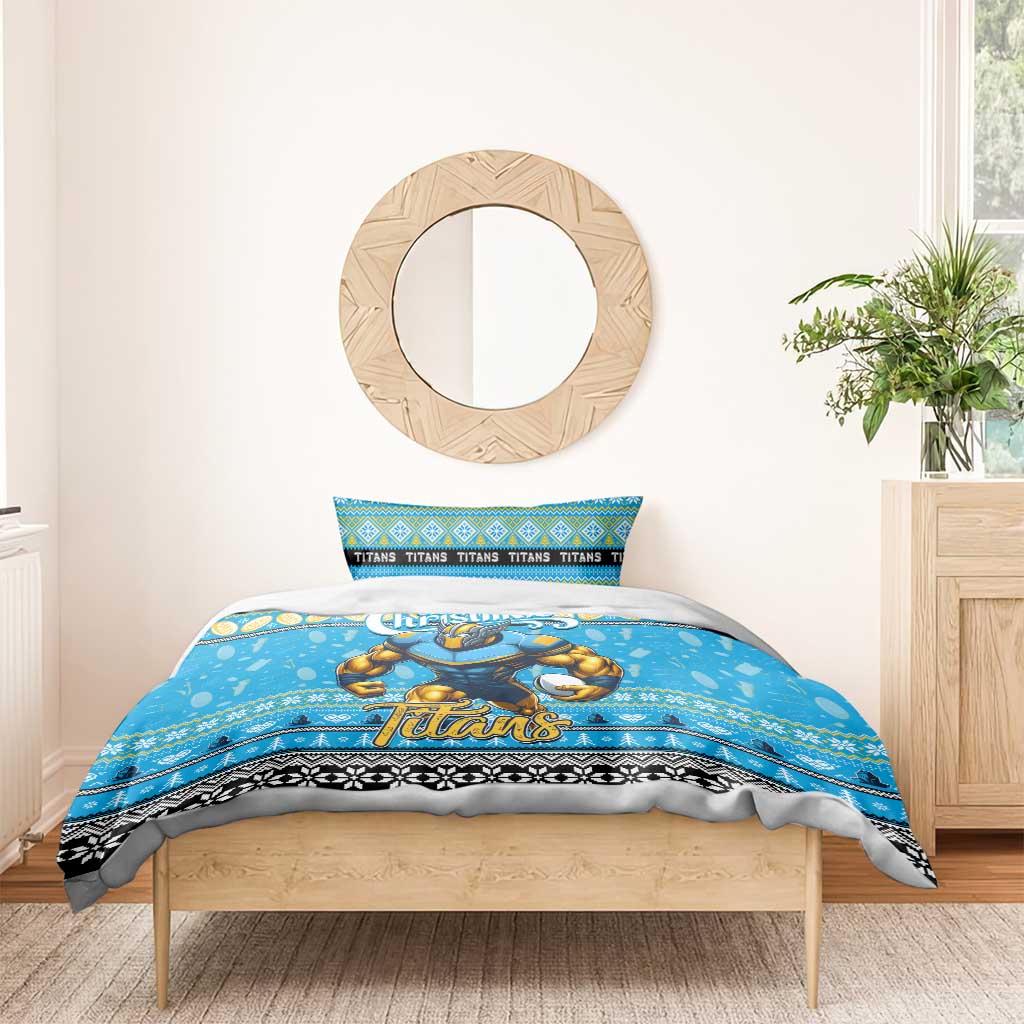 Titans Rugby Xmas Bedding Set Australia NRL Mascot