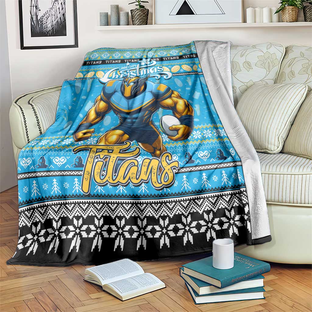 Titans Rugby Xmas Blanket Australia NRL Mascot